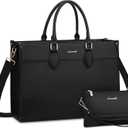 LOVEVOOK Laptop Bag for Women 17 lnch,Waterproof Laptops Tote Bags for Womens,Professional Work Bags for Women with Cup Holder,Large Laptop Purse Computer Briefcase Office Teacher Clutch Bag,2 PCS