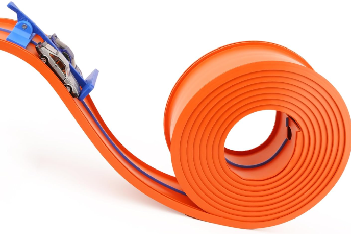 15 Ft Flexible Race Car Track for Diecast 1/64th Cars,Classic Long Rolls Up Portable Racetrack Roll Up Race Track