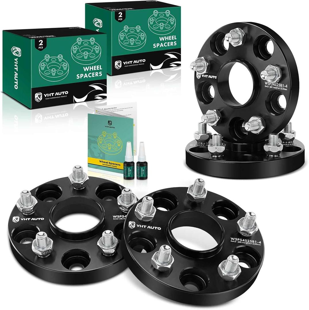 YHTAUTO 5x4.5 Hub Centric Wheel Spacers 20mm Fits Toyota, Lexus & Scion Models, Tacoma, Camry, RAV4, RX, ES, GS, is, tC, 5x114.3mm 5 Lug Tire Spacers, M12x1.5 Studs 60.1 mm Hub Bore (Black)