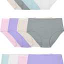 Fruit of the Loom Women's Modal Underwear, Low Rise Brief-12 Pack-Purple/Cashmere/Grey, 5