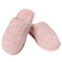 Enteer Women's Slippers Memory Foam Slippers Outdoor Indoor Warm Plush Bedroom Golden thread Couple Slipper Pink US 5-6