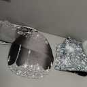 OLEBETY 4PCS Shiny Diamond Shower Curtain Sets with Rugs, Waterproof Fabric Black Shower Curtain, Glitter Bling Silver Drips Luxury Sparkle Jewelry Glam Women Girls Modern Bathroom Decor, Women Gifts