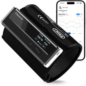 Checkme WiFi Blood Pressure Monitor for Home Use, Bluetooth Automatic Arm Cuff, Smart Digital BP Machine, Wireless Portable USB Rechargeable with X3 Accuracy Function, Free APP for iOS & Android