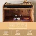 Record Player Stand, Turntable Stand with Record Storage and Charging Station & USB Ports, Record Player Table with Metal Divider, Record Stand Up to 160 Albums for Living Room, Bedroom Brown, 19.7 x 15.7 x 29.7 inches