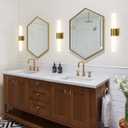 2 x Kalium Bathroom Wall Sconces Set of Two, 21 Inch Modern Vanity Lights with Frosted Glass Shade, Bathrooms Vanity Lighting Fixtures for Mirror Bedroom Living Room Hallway (Gold)