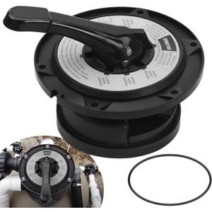 SPX0714BA Key Cover and Handle Assembly Replacement Fits Hayward Vari-flo XL Valve SP0714T SP0714A SP0714C SP0714G11 SPX714BS 601665, Black Pool Filter Valve Part
