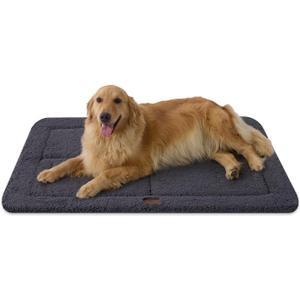 Joydeco Low Profile Dog Crate Mat Reversible Bed Pad, Washable Dog Pad Mat with Ultra Soft Fleece, Compact Design Kennel Beds Mats for Extra Large Medium Small Pets, 44" x 32" Dark Gray