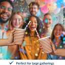 PAW - Disposable Paper Cups (8,5 oz, 50-Pack), Hot & Cold Paper Coffee Cups, Drinking Cups with Orange Stripes Theme for Party, BBQ, Garden Party, Picnic