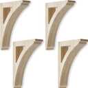 4 Pcs 1 3/4" W x 6 1/2" D x 9" H Traditional Wood Corbels Wooden Shelf Brackets Unfinished Paintable Solid Wooden Bracket for Doorway Countertops Home Shelves Cabinet Furniture Support