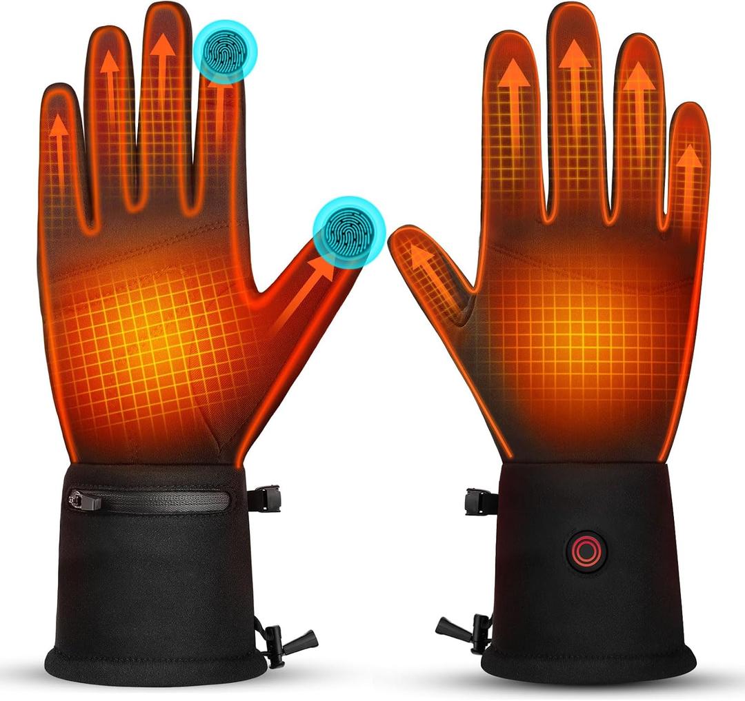 Heated Gloves Liners for Men Women Rechargeable Electric Gloves | Touchscreen, Lightweight, Dexterity, Slim Fit, Small Hands, Arthritis, Raynauds, Driving, Running, L