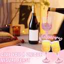 12PCS Plastic Glasses Pink, Reusable Glasses, White Goblet Glass, Sturdy Glasses Cups for Wedding Celebration Birthday Party Tasting New Years Eve Party Supplies