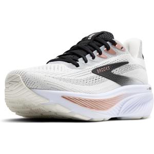 Brooks Womens Ghost 17 Neutral Running Shoe (7.5 Wide, White/Black/Rose Gold)