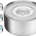 1Gallon Slobber Stopper Water Bowl for Dogs, US Patented Splash-Proof Paws Lid, 18/8 Stainless Steel, Anti-Slip Base, No Spill for Messy Large Medium Dogs, Ear Protection for Floppy-Eared Breeds