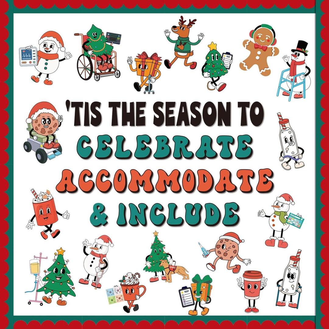 Pajean Winter Bulletin Board Set Wonderland Classroom Decorations - Holiday Theme Sign Wall Cutouts Art for Office Festive Decor(Christmas Inclusion)