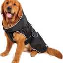 FOFOS Dog Raincoat Adjustable Dog Rain Jacket, Large to 3X-Large Dog, XL | Pet Dog Poncho with Leash Hole, Waterproof Dog Rain Coat with Hood Snowproof Windproof, for Large to 3X-Large Dogs