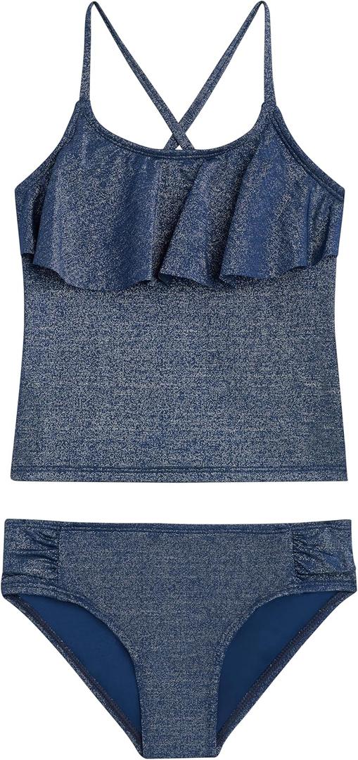 Kanu Surf Girls' Charlotte Flounce Tankini Beach Sport 2-piece Swimsuit