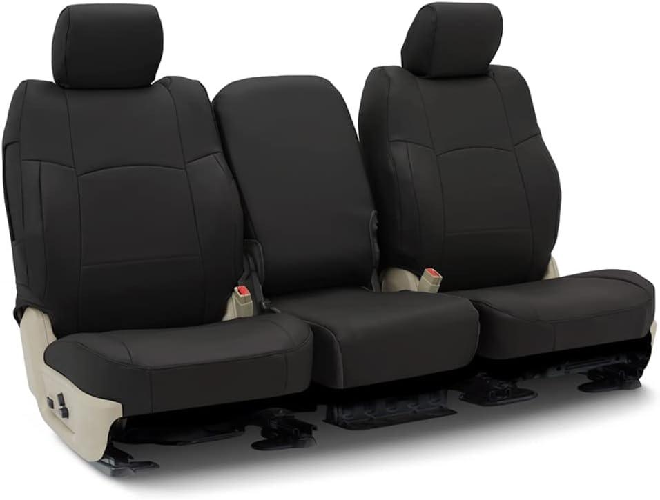 Coverking Custom Fit Seat Cover Designed for Select Ram Models: 1 Row, Rhinohide Fabric, Black