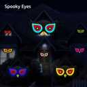 BlcTec Halloween Decorations Spooky Eyes Lights23.6 Inch Large Wooden Halloween Window Eye Lights with 7 Color Modes and USB/Battery Operated for Home, Wall, Window, Trees Halloween Dcor, Style C