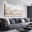 VXMXFTE Natural Scenery Painting Large Canvas Wall Decor For Bedroom Wall Art For Living Room Dining Room Decor Abstract Sea View With White Mountain Landscape Painting Offices Home Decor 30x60 In