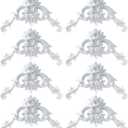 Pangda Corner Wall Molding French Style Wainscoting Panels Flora Moulding Corner Panel Wall Molding Kit for Cabinet Picture Frames Decor, Not Include Glue(8 Pcs,Rose Style)