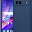 for Google Pixel 8A Case Magnetic,Wireless Charging,Slim Soft TPU Silicone Cover Phone Case for Google Pixel 8A,Blue,MUS-MFCX-09-02