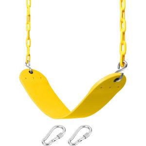 66" Heavy Duty Swing Seat Chain Plastic Coated Seat Replacement Outdoor Swing Set Accessories (Yellow)