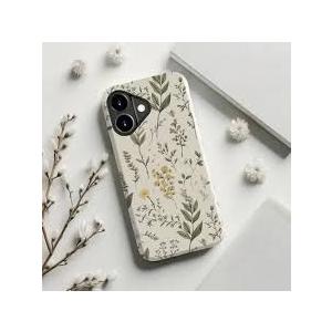 LUHOURI for iPhone 17 Case,Wireless Charging Compatible,Dual-Layer - Soft Silicone Inner + Hard Outer Shell,Cute Wildflower Design,Protective Phone Cover for Women - Marble Pressed Flowers