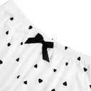 Hilinker Women's Graphic 2 Piece Pajama Set Summer Cute Crop Cami Top and Shorts Ribbed Sleepwear Sets Black Heart Large (White, L)