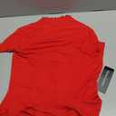 PRETTYGARDEN Short Sleeve T Shirts for Women Summer Clothes 2026 Casual Spring Tops Ruffle Mock Neck Ribbed Fitted Basic Tees (Red, Large)