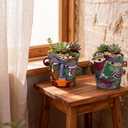 Mini Face Planters 3PC Set Unique Resin Art Flower Pots for Succulents, Cacti & Small Plants Decorative Funny Plant Pots for Indoor & Outdoor, Face Planter Gift, PicassoInspired