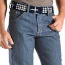 Skull Belt Punk Rock Waist Belt with Rhinestone Buckle and Rivets for Men and Women 