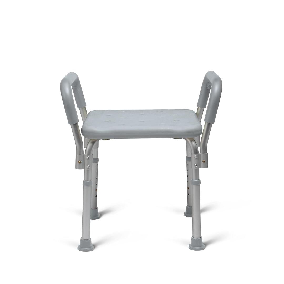 Medline Backless Shower Chair with Arms - 350 lb. Capacity, Bench, Stool, Seat for Elderly, Seniors Independent Adult and Disabled Adults