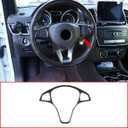 ABS Car Steering Wheel Decoration Frame Trim 1pc For Mercedes benz C E GLC CLA GLA Class W205 W213 X253 C117 X156 2015-2018 (Carbon Fiber)
