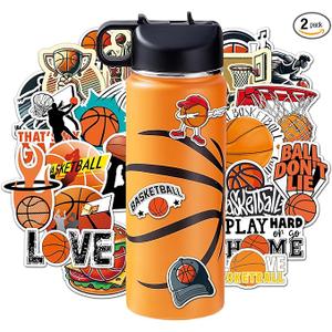 Basketball Gifts for Boys – 18 oz Basketball Water Bottle with 100 PCS Stickers, Stainless Steel Insulated Bottle, Sports Gear & Stuff for Kids