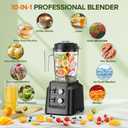 Blender, 1800W Blender with Grinder - 6-Blade Professional Smoothie Blenders for Kitchen, Crushes Ice, Self-Cleaning, 68oz & 27oz Jars Dishwasher Safe, for Baby Food, Nut Butter