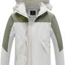 GIISAM Rain Jacket for Women, Women's Waterproof Lightweight Rain Jackets Packable Raincoat Windbreaker Coat with Hood (Off-white) S