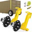2Pack Shipping Container Wheels 8 - Lug Wheels kit, Shipping Container Axles with Ratchet Tie Down-Moves 20ft.-40ft. (Lemon)