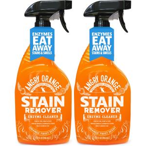 ANGRY ORANGE Pet Stain Remover for Dog Urine and Stains - Enzyme Cleaner - Citrus - Value 2 pack