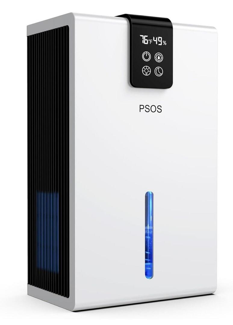 Dehumidifier, Dehumidifiers for Home,98 OZ Water Tank, (1000 sq.ft) Quiet Dehumidifier for Basement Bathroom Bedroom with Humidity Display, Auto Shut Off, Relaxing 7 Color Ambient Light, CreamWhite