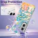 Compatible with Samsung Galaxy S24 Plus & S25+ Case,with [Shockproof Protective][Camera Protection] Cute Fishing Cats Shiny Aesthetic Phone Cover Shockproof Protective Cover for Women Girl