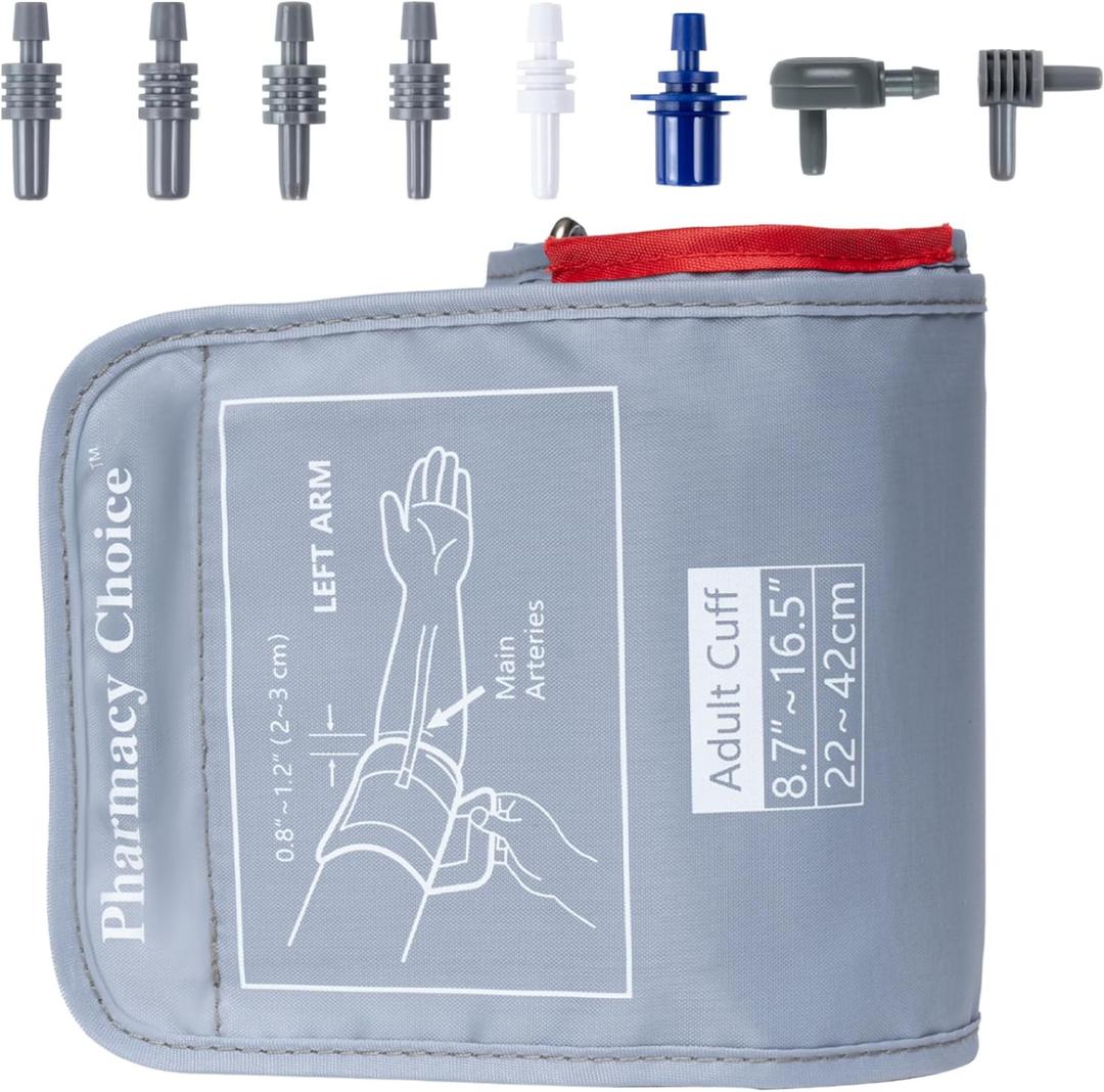 Large Blood Pressure Cuff, Adult Cuff, Compatible with Most Monitors, ARM Blood Pressure Replacement Cuff with 8 Connectors (8.7"-16.5")