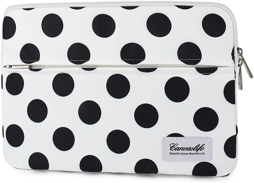 Canvaslife Waterproof Laptop Sleeve 15 Inch 15 Case and 15.6 Laptop Bag (Black dot)