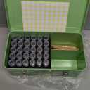 60 Slots Seed Storage Organizer, Metal Seed Saving Box with Lid and Safety Locks, Seed Bin Seed Storage Container with 20 Seed Envelopes and 20 Labels, 3 Compartments, Perfect for Flower Plants Garden