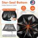 Delxo 55-60 Gallon Trash Bags, 150 Count, 40×54'' Large Black Garbage Bags – Light-to-Medium Duty Star-Seal Can Liners for Commercial, Lawn and Leaf Bags – Bulk Value Pack, Made in USA