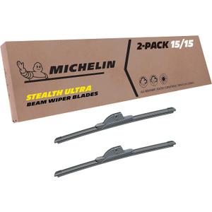 Michelin 19-1515SUBA Stealth Ultra Twin Pack 15 inch Wiper Blade Fits Select Jeep, Ford, Dodge, Toyota, Chevrolet, Plymouth, Fiat, Honda, Mazda, Jaguar, Model Years (2 Pack)