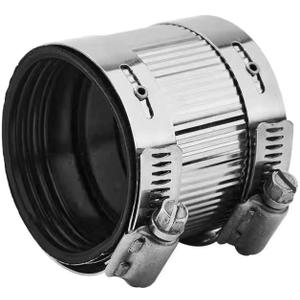 Flexible pipe Coupling with Stainless Steel Clamps.Pipe Connector for PVC and Metal Pipes (1.5inch/47mm-51mm)