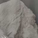 Lotus Karen Faux Fur Throw Blanket Linen  800 GSM Bubble Rabbit Fluff Blanket for Couch Bed Sofa,Softest Fluffy Fuzzy Cozy Blanket,Thick Furry Plush Shaggy Warm Blankets for Women,108x90 Inches