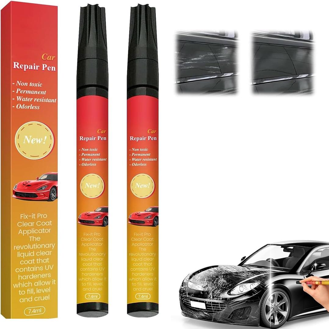 2Pcs Magic Car Scratch Removal Pen, Black Cars Magic Pen for Car Scratches & Weatherproof Touch Up Paint Pen Car Scratch Remover Pen for dark Car -The Magic Pen black Cars