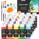 Shuttle Art Acrylic Paint, 25 Colors Acrylic Paint Set, 2oz/60ml Bottles, Rich Pigments Paint for Artists, Beginners and Kids on Canvas Rocks Wood Ceramic Fabric