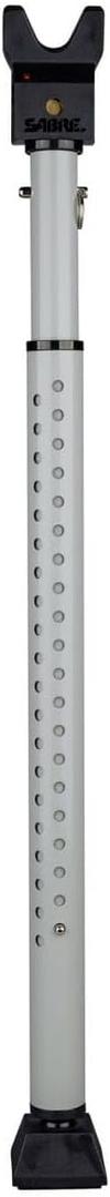 SABRE Adjustable Door Security Bar with Vibration Detecting Alarm, 115dB Alarm Audible Up To 1,100 Ft (335 m), Adjusts To Fit Most Hinged & Sliding Doors, Rubberized Foot for Strong Grip, Collapsible